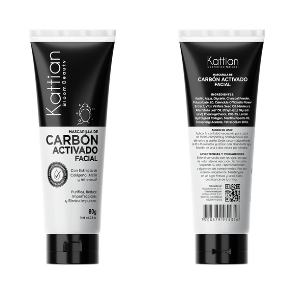MASCARILLA FACIAL CARBÓN ACTIVADO - KATTIAN