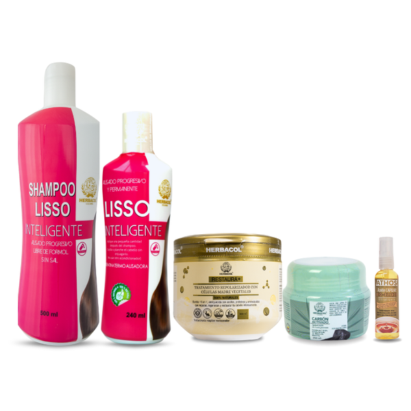 KIT LISSO INTELIGENTE - Alisado Progresivo + Mantenimiento de Keratina + Anti-Frizz